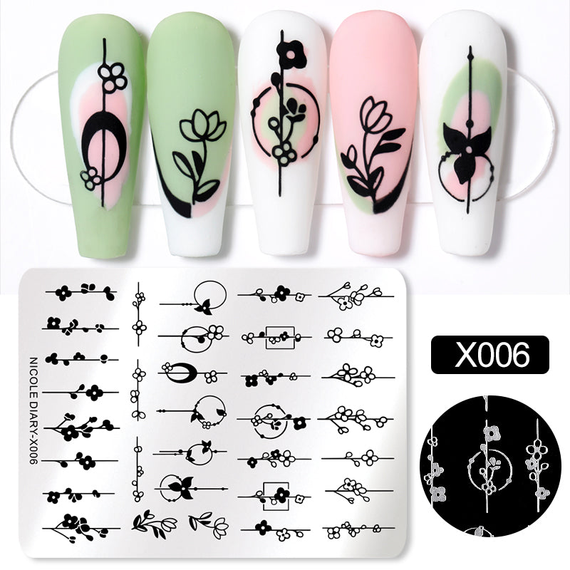 Nicole Diary - X006 Let Your Modern Line Up Stamping Plate