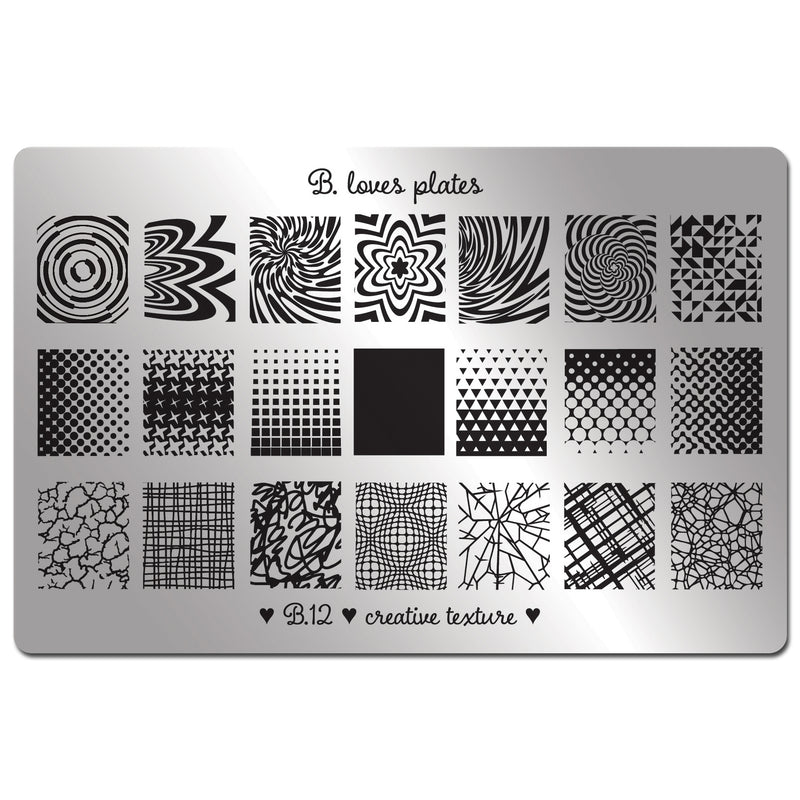 B Loves Plates - B.12 Creative Texture Stamping Plate