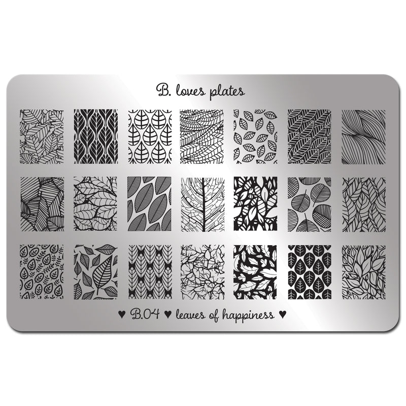B Loves Plates - B.04 Leaves of Happiness Stamping Plate