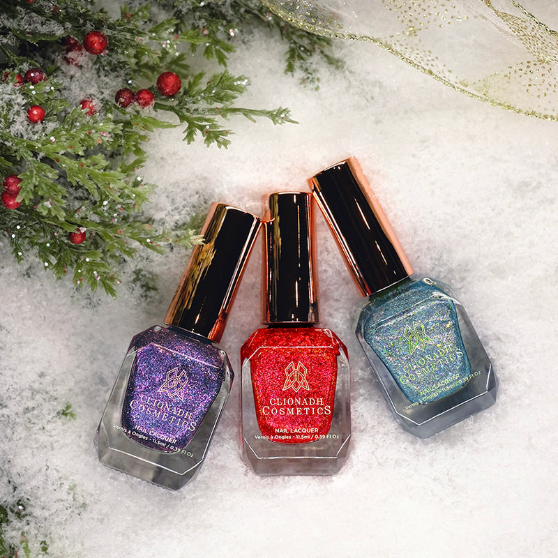 Clionadh Cosmetics - Christmas in New York Trio (3, 2, 1… Light the Tree, Ribbon-Wrapped, Skate in the Park) - Whats Up Beauty Collaboration