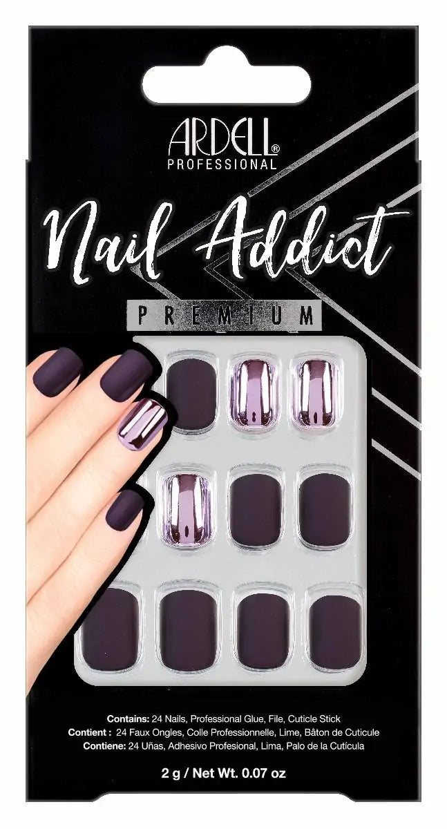 Ardell - Nail Addict Premium Burgundy Chrome Press On Nails