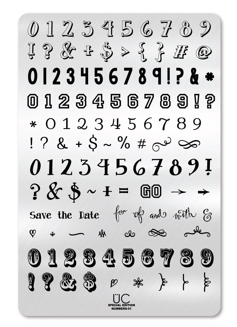 UberChic Beauty - Numbers - 01 Stamping Plate