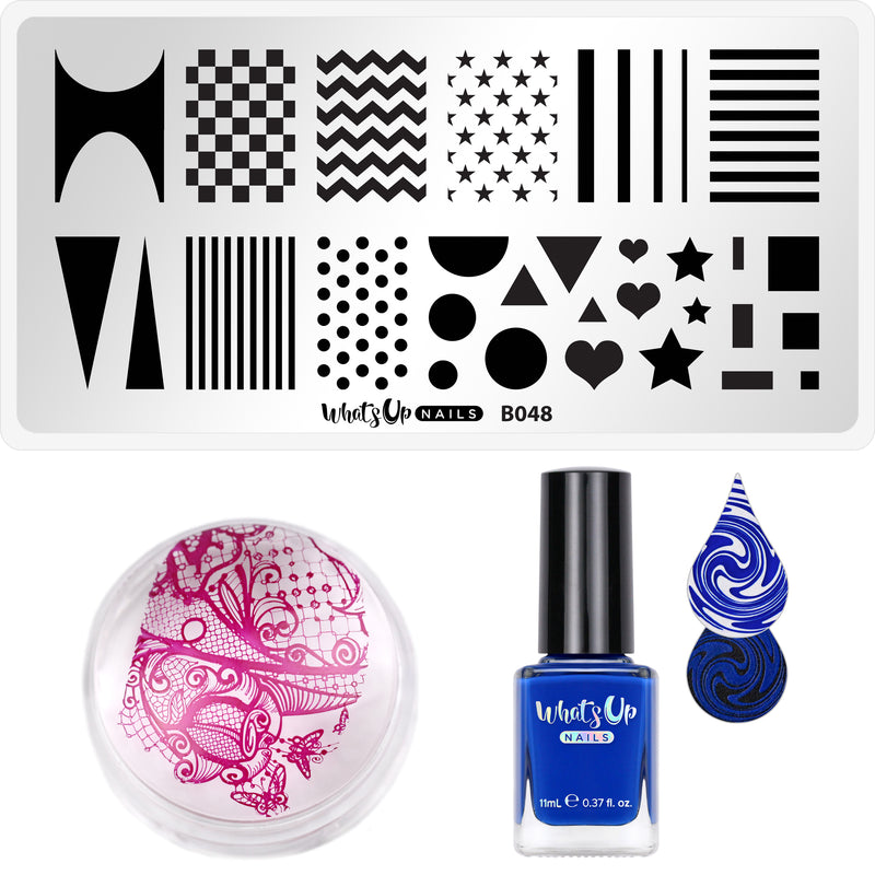 Whats Up Nails - Stamping Starter Kit (B048, Jay for a Day, Magnified Stamper)