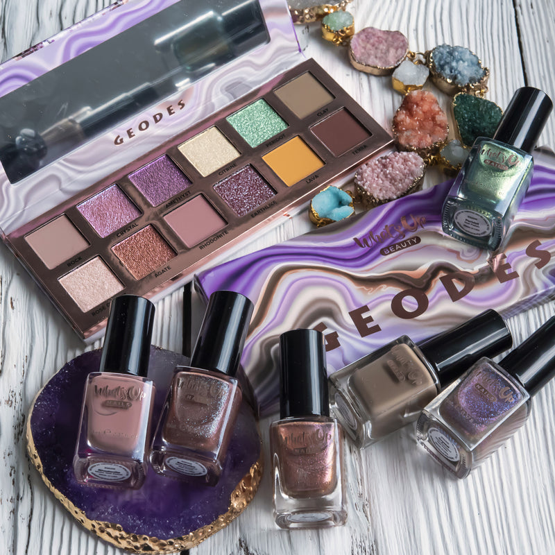 Whats Up Beauty - Geodes Collection (Eyeshadow Palette + 6 Nail Polishes)