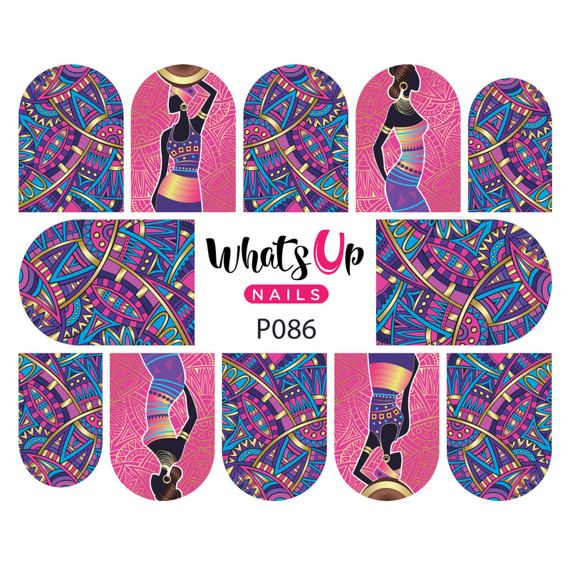 Whats Up Nails - P086 African Beauty Water Decals