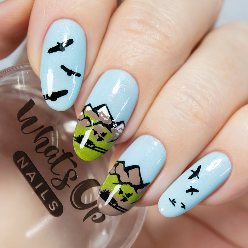 Whats Up Nails - A024 Backlit Scenery Stamping Plate