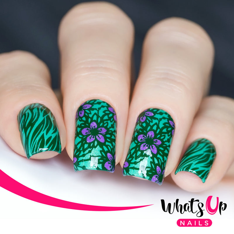 Whats Up Nails - B018 Fields of Flowers Stamping Plate
