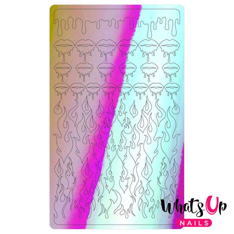 Whats Up Nails - Dripping Flames Stickers (Pink) - Daily Charme Collaboration