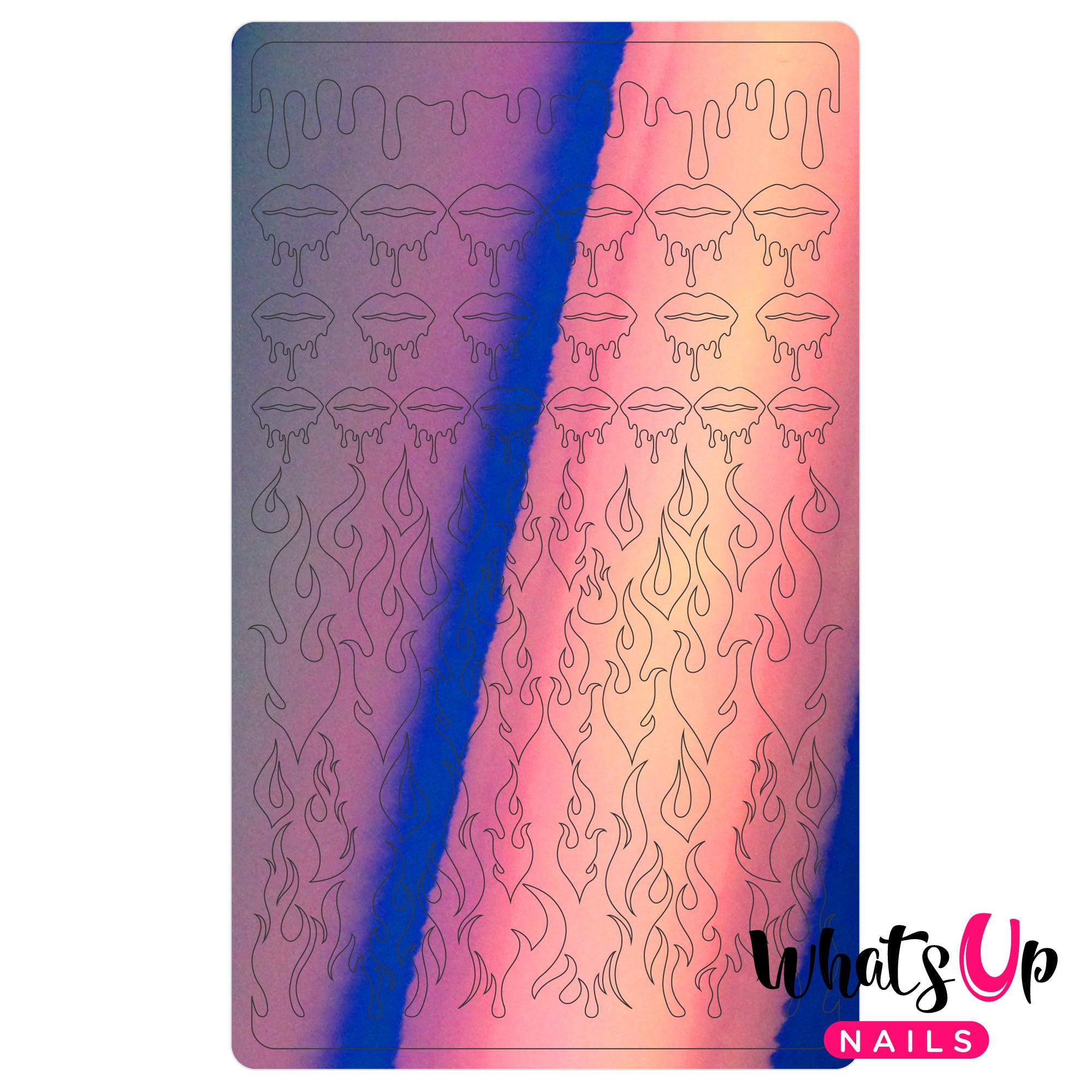 Whats Up Nails - Dripping Flames Stickers (Purple) - Daily Charme Coll