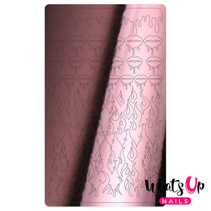 Whats Up Nails - Dripping Flames Stickers (Rose Gold) - Daily Charme Collaboration
