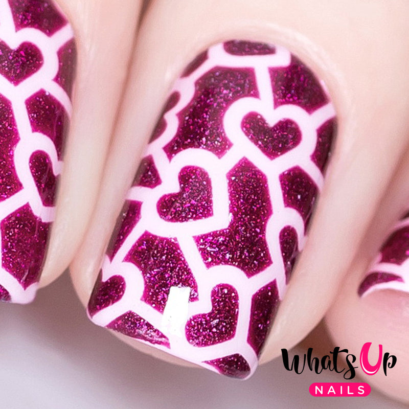 Whats Up Nails - Heart Network Stencils