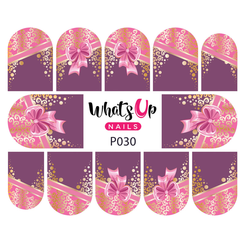 Whats Up Nails - P030 Gussied Up in Pink Water Decals