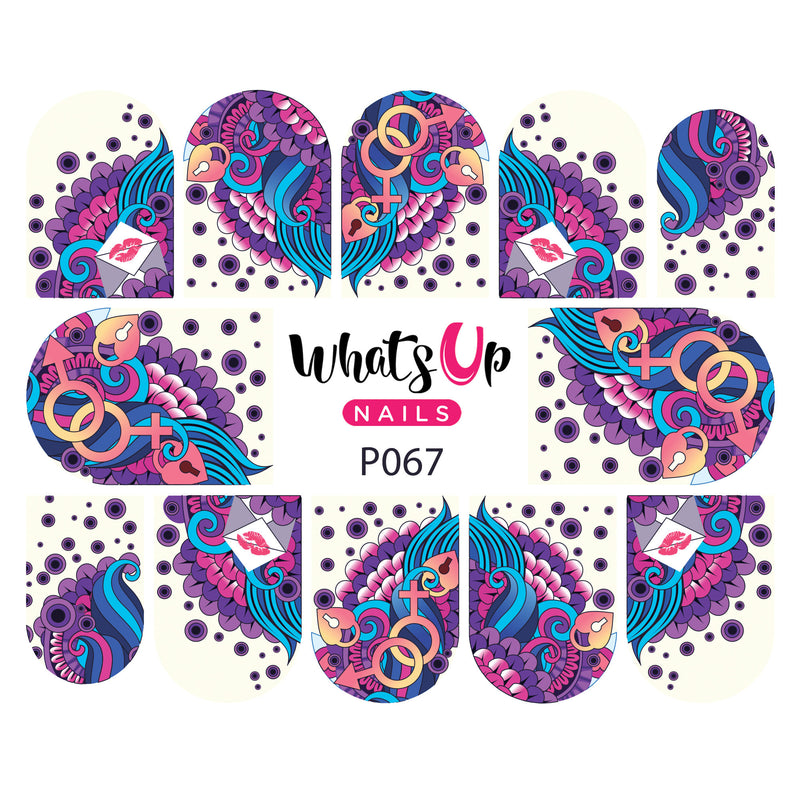 Whats Up Nails - P067 P.S. I Love You Water Decals