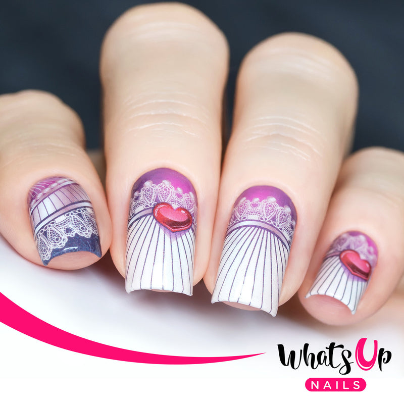 Whats Up Nails - P073 Lace Royalty Water Decals