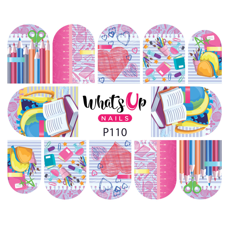 Whats Up Nails - P110 School Rules Water Decals