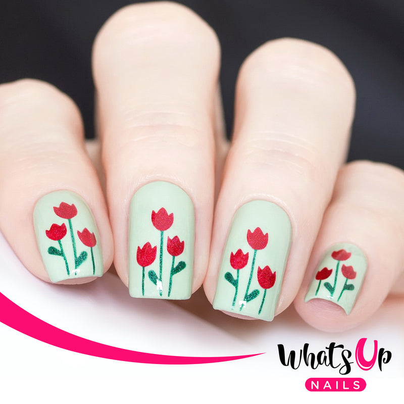 Whats Up Nails - Tulips Stencils