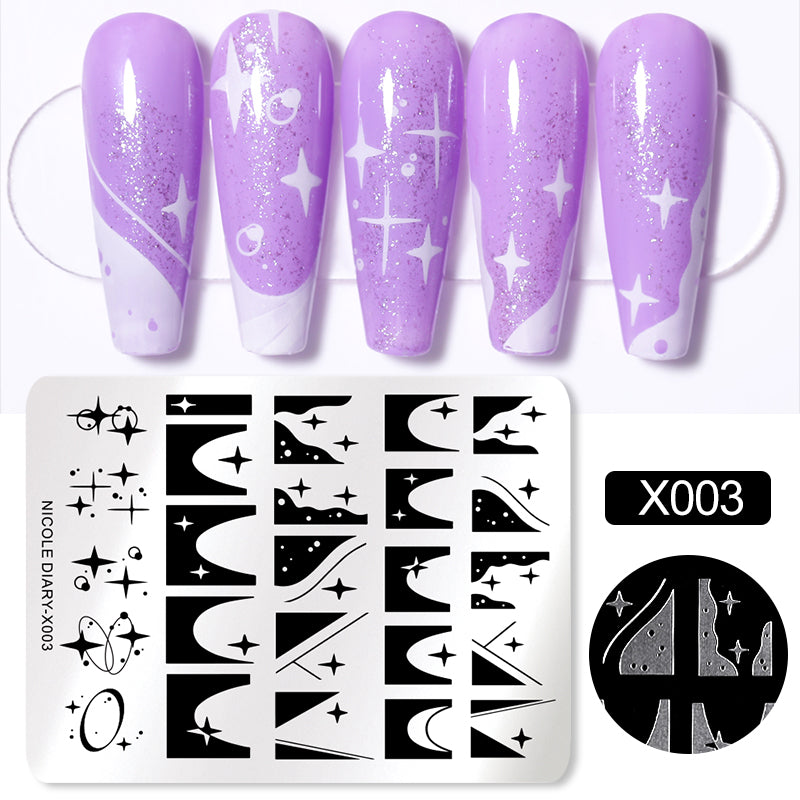 Nicole Diary - X003 Galaxies Go French Stamping Plate