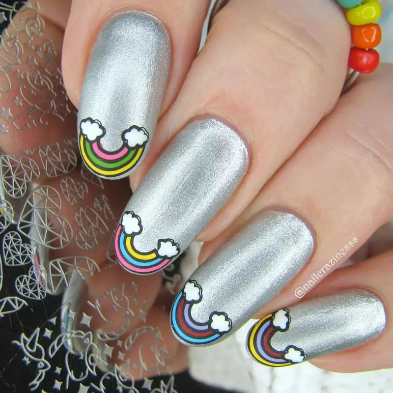 B Loves Plates - B.00 Rainbows and Unicorns Stamping Plate
