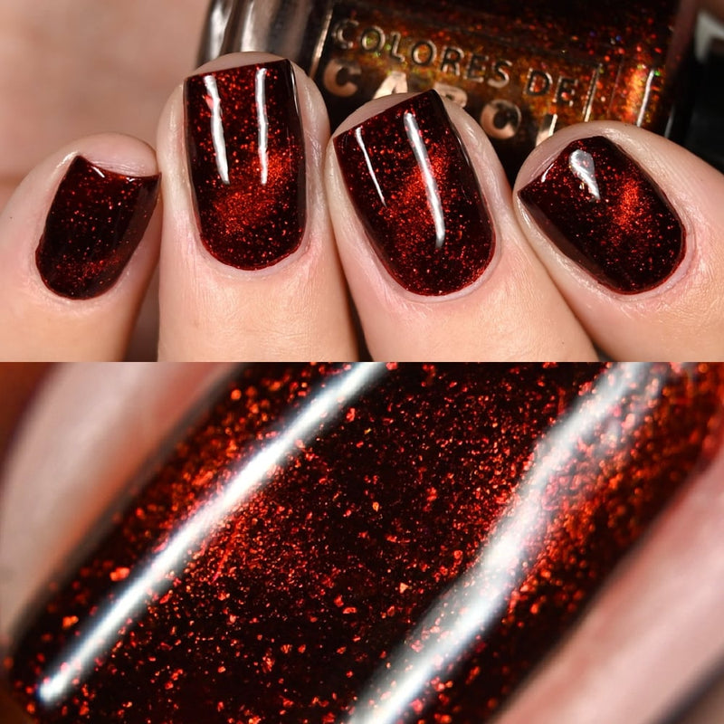 Colores de Carol - Red Hot Flannel Nail Polish (Magnetic)