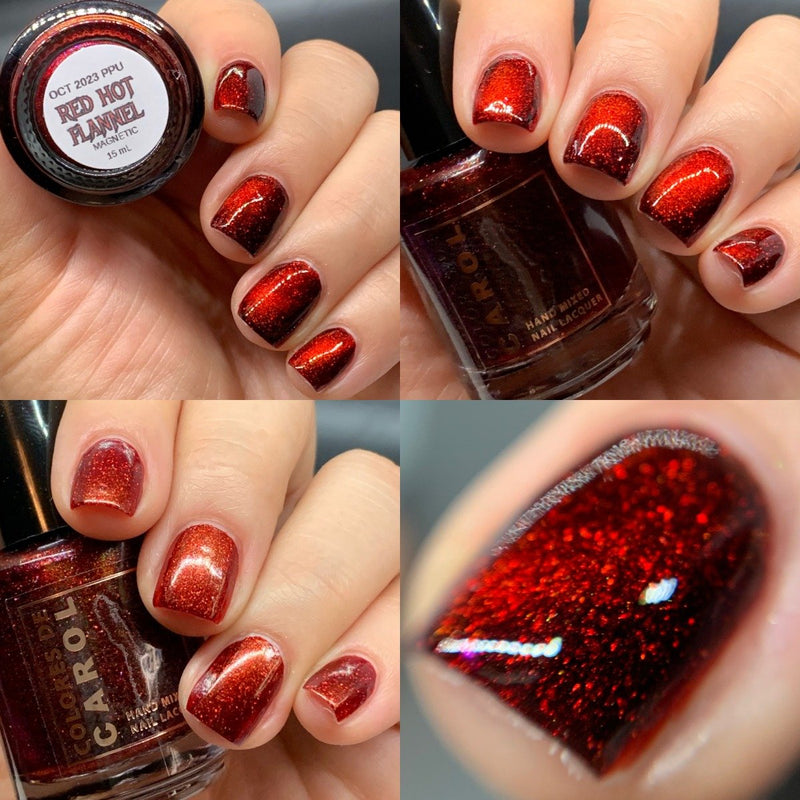 Colores de Carol - Red Hot Flannel Nail Polish (Magnetic)