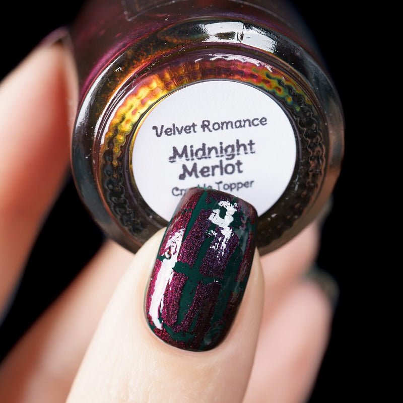 Colores de Carol - Midnight Merlot Nail Polish (Crackle Topper)