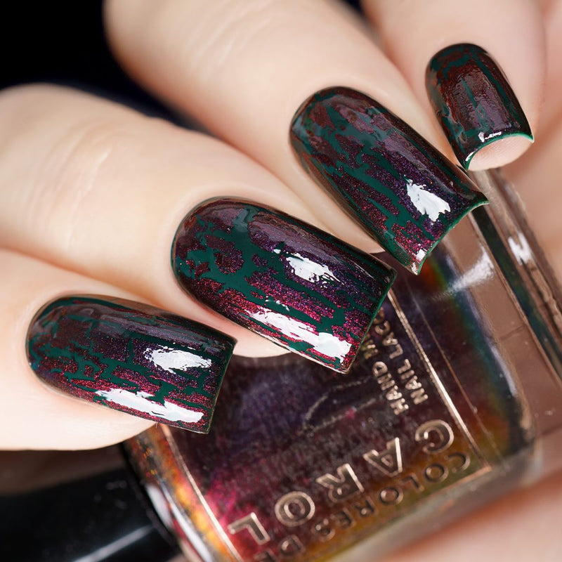 Colores de Carol - Midnight Merlot Nail Polish (Crackle Topper)