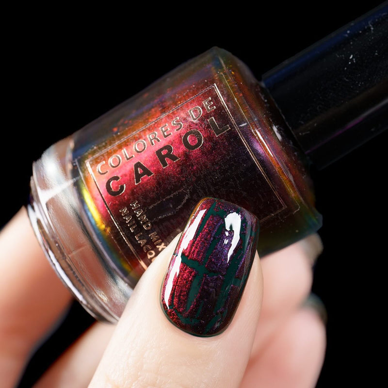 Colores de Carol - Midnight Merlot Nail Polish (Crackle Topper)