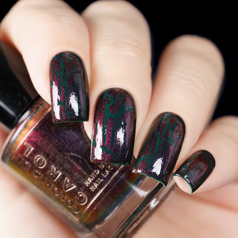 Colores de Carol - Midnight Merlot Nail Polish (Crackle Topper)