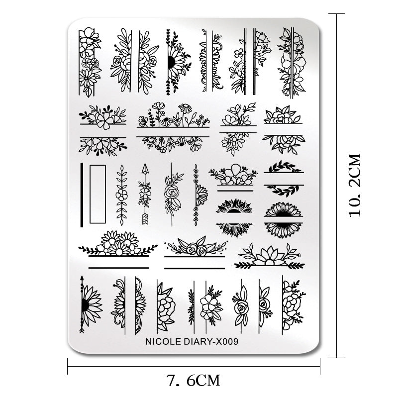Nicole Diary - X009 Floral With Grace Stamping Plate