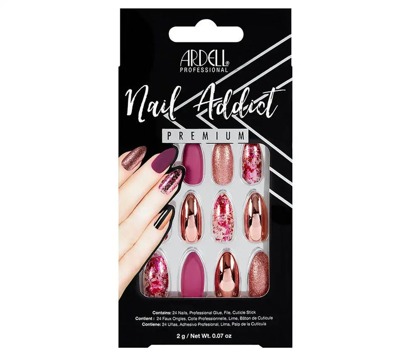 Ardell - Nail Addict Premium Chrome Pink Foil Press On Nails