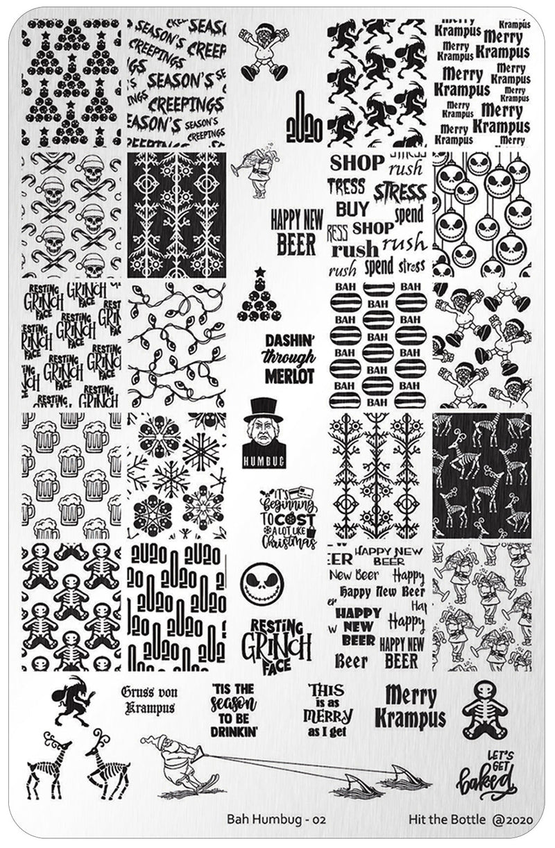 Hit The Bottle - Bah Humbug 02 Stamping Plate