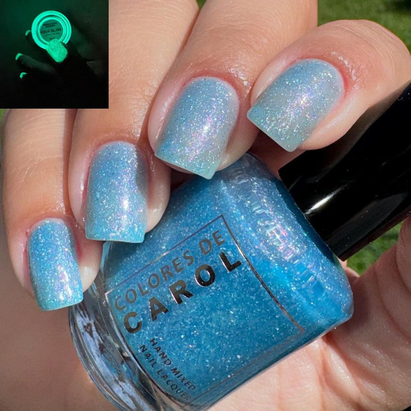 Colores de Carol - Aqua Bliss Nail Polish (Glow in the Dark)