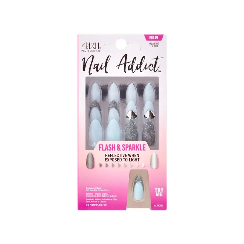 Ardell - Nail Addict Flash & Sparkle Blazing Heart Press On Nails
