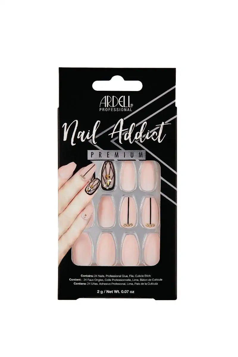 Ardell - Nail Addict Premium Blush Geometric Crystals Press On Nails