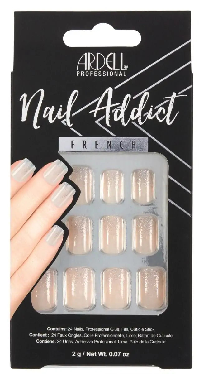 Ardell - Nail Addict French Glitter Press On Nails