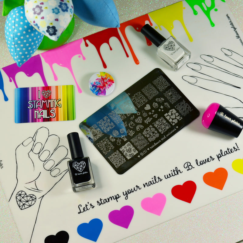 B Loves Plates - Rainbow Stamping Silicon Mat