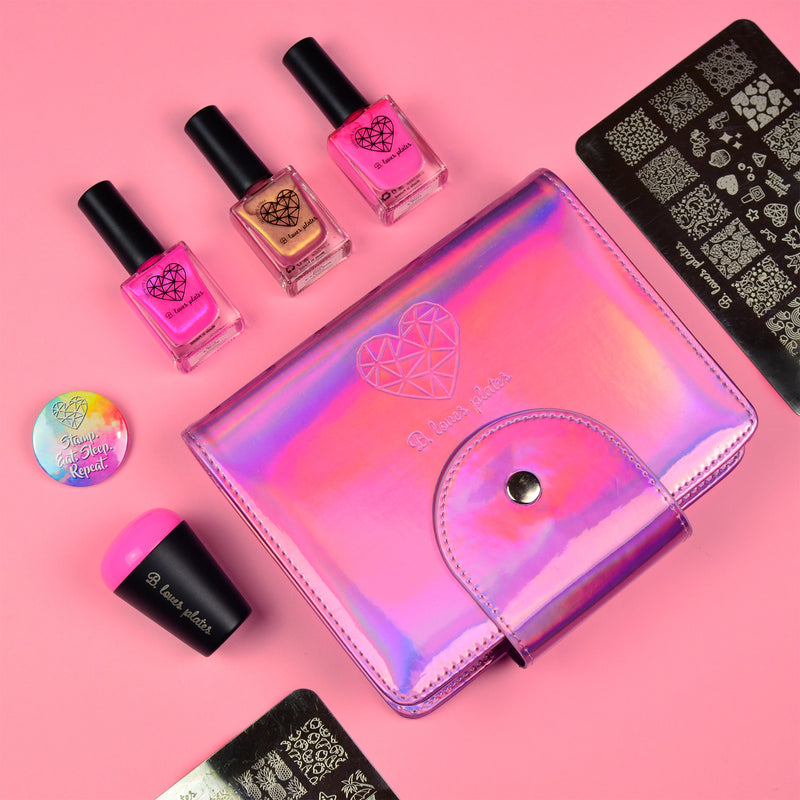 B Loves Plates - Stamping Plate Organizer XL - Holo Pink