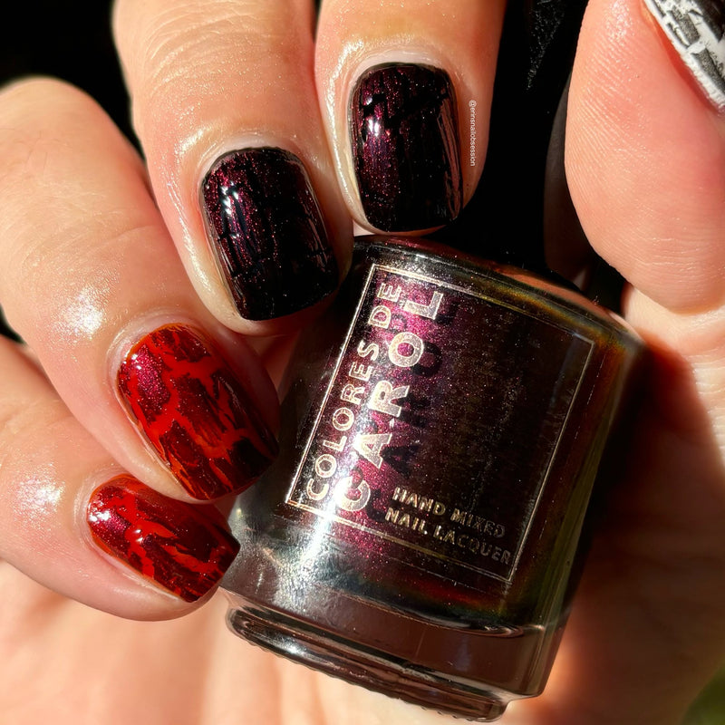 Colores de Carol - Midnight Merlot Nail Polish (Crackle Topper)