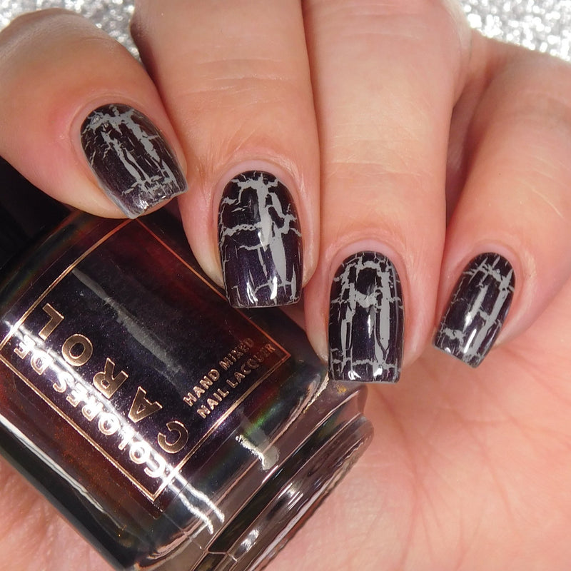 Colores de Carol - Midnight Merlot Nail Polish (Crackle Topper)