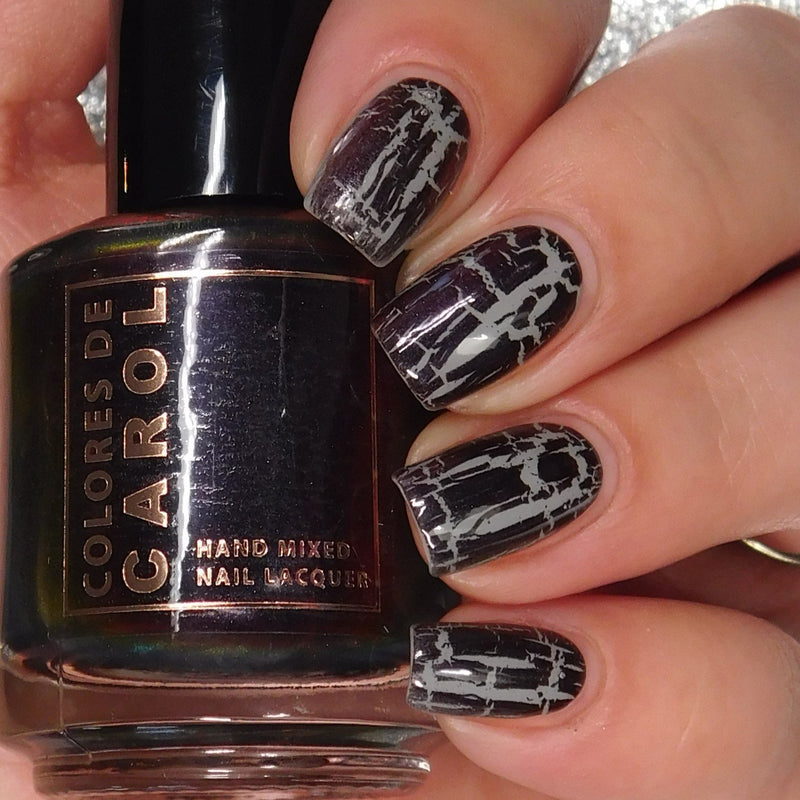 Colores de Carol - Midnight Merlot Nail Polish (Crackle Topper)