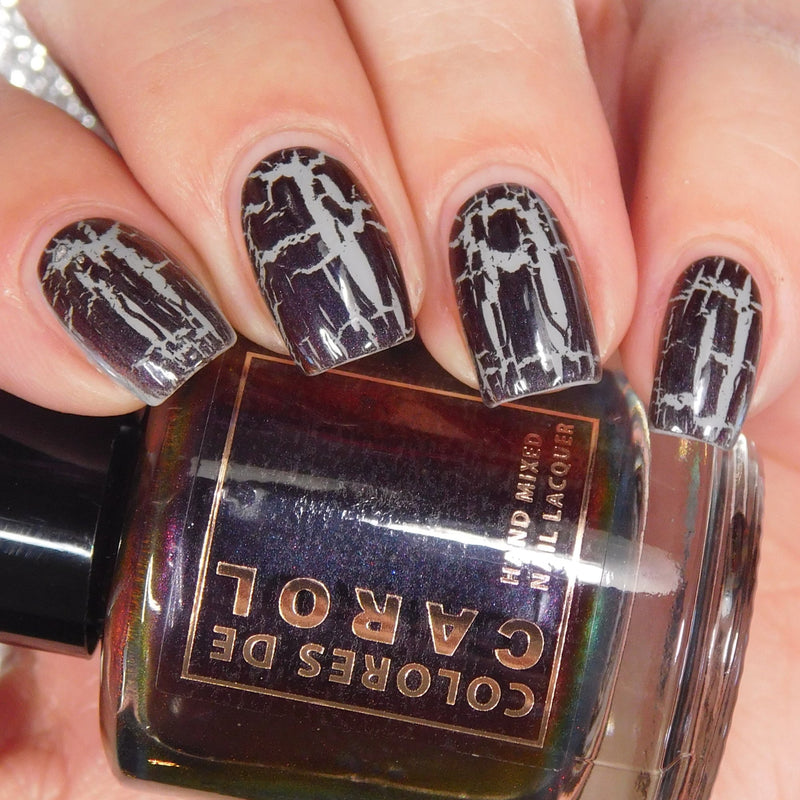 Colores de Carol - Midnight Merlot Nail Polish (Crackle Topper)