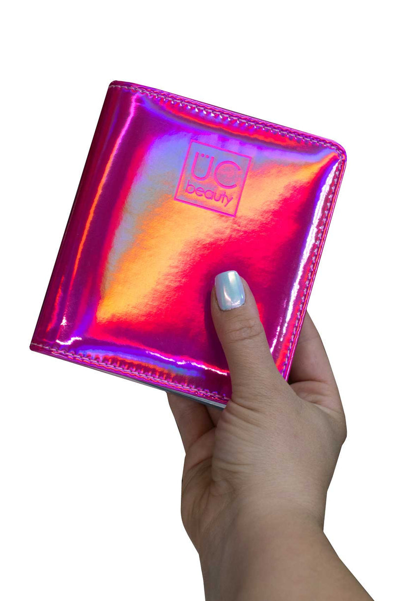 UberChic Beauty - Mini Hot Pink Holographic Storage Binder