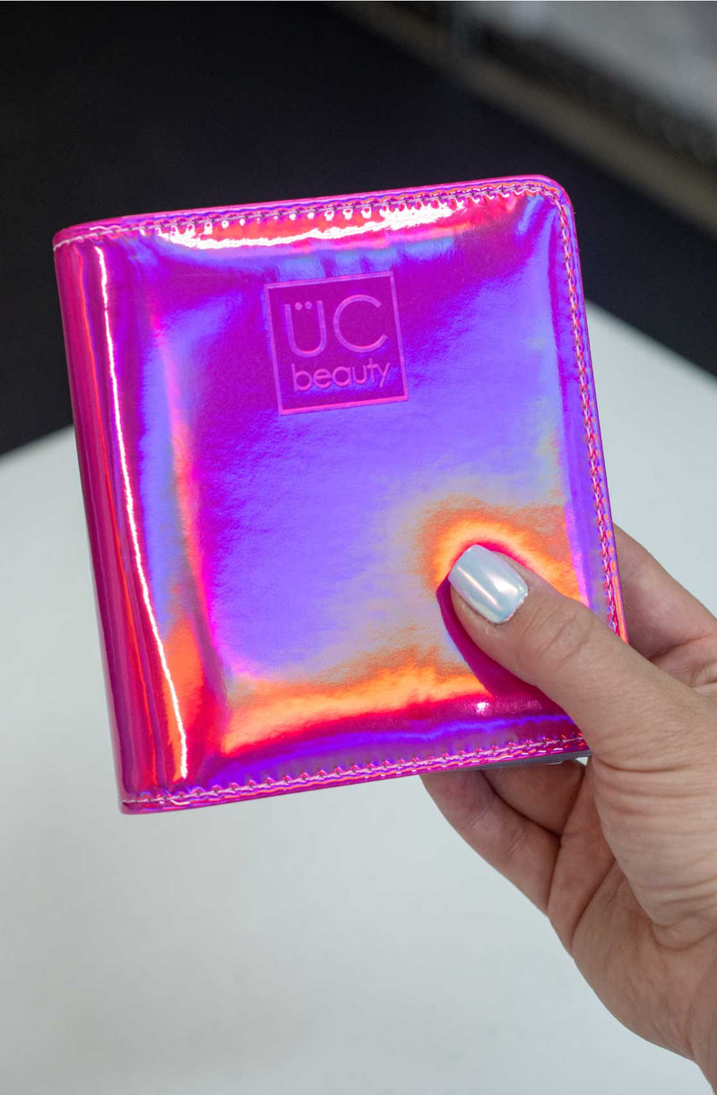 UberChic Beauty - Mini Hot Pink Holographic Storage Binder