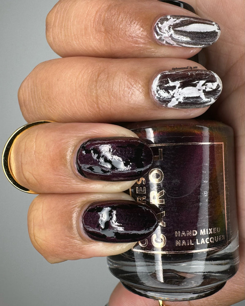 Colores de Carol - Midnight Merlot Nail Polish (Crackle Topper)