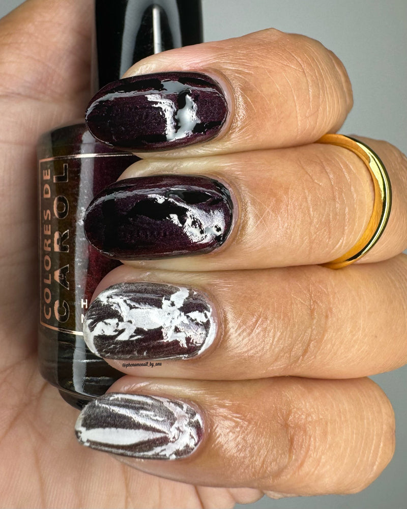 Colores de Carol - Midnight Merlot Nail Polish (Crackle Topper)