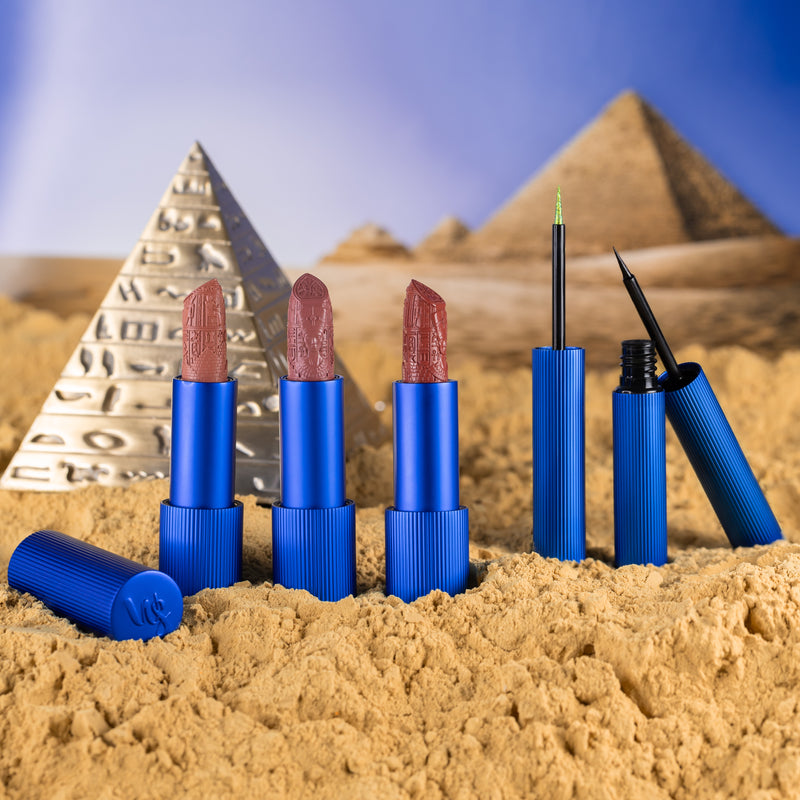 Whats Up Beauty - Egyptian Queen Collection (3 Lipsticks & 2 Liquid Eyeliners)