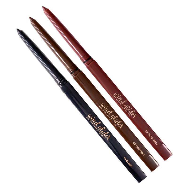 Whats Up Beauty - Wind Glider Gel Eyeliner Pencils (01 Black, 02 Espresso, 03 Burgundy)