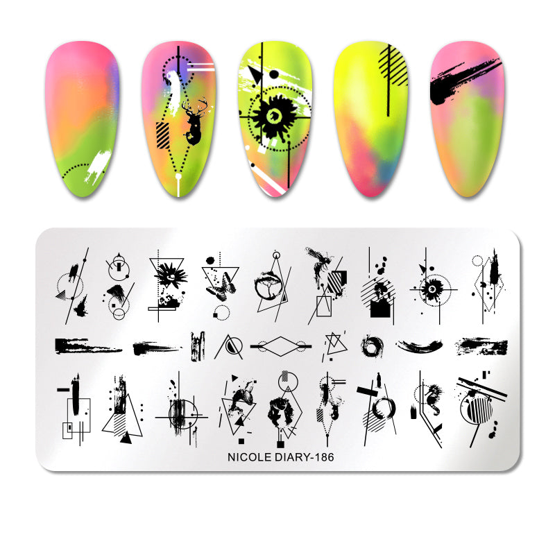 Nicole Diary - 186 Nails in Abstract Stamping Plate