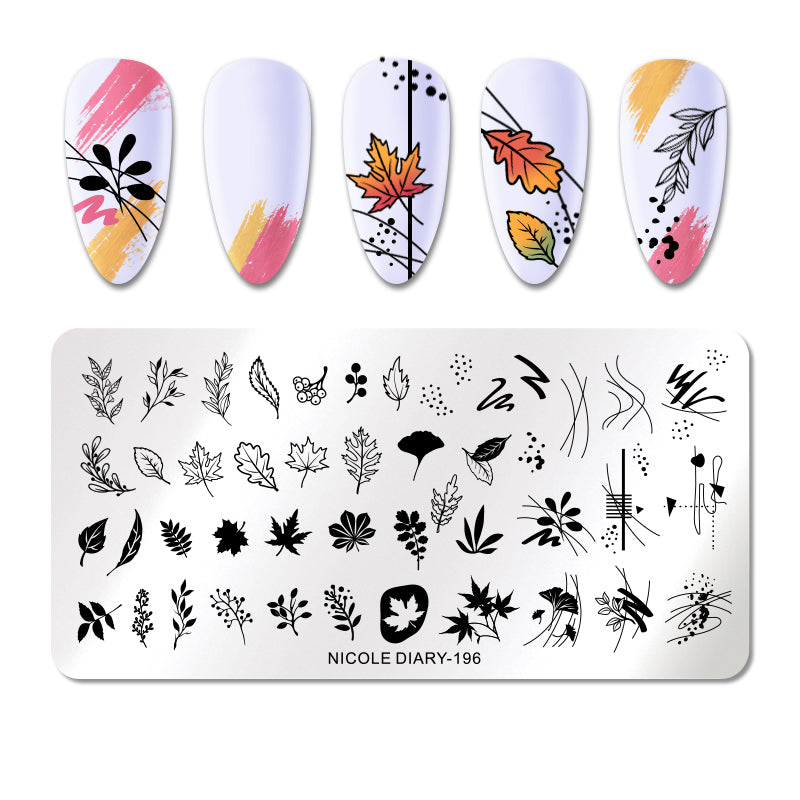 Nicole Diary - 196 Let's Leaf Around Stamping Plate