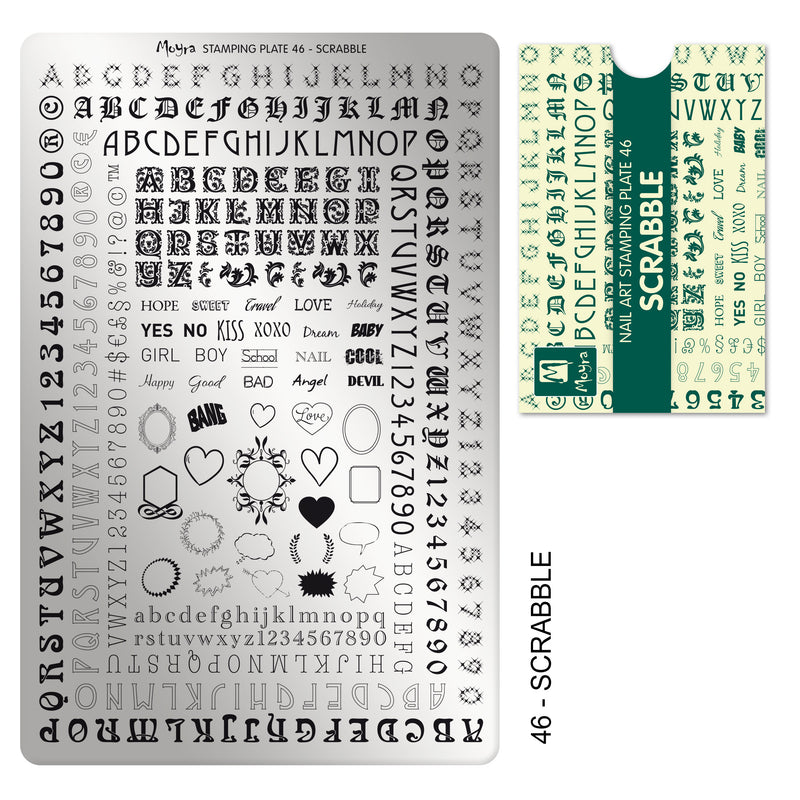 Moyra - 46 Scrabble Stamping Plate